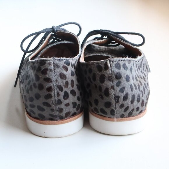 DV by Dolce Vita Grey & Black Calf Hair Leather Lace-up Low Heel Derby Shoes 7 - Picture 6 of 16